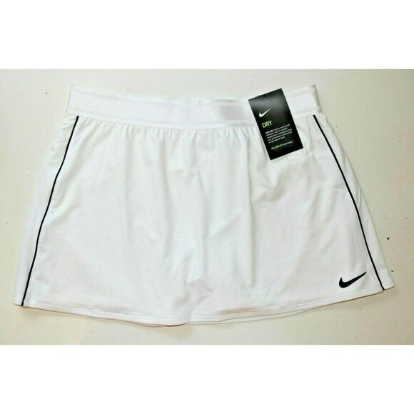 Nike 939320-100 Black White Womens Size L Court Dry Flouncy Skirt Skort - Picture 4 of 11